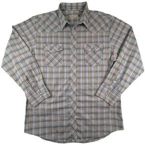 Roper‎ Pearl Snap Western Shirt Mens 2XL Green Black Plaid Rodeo Cowboy Pockets